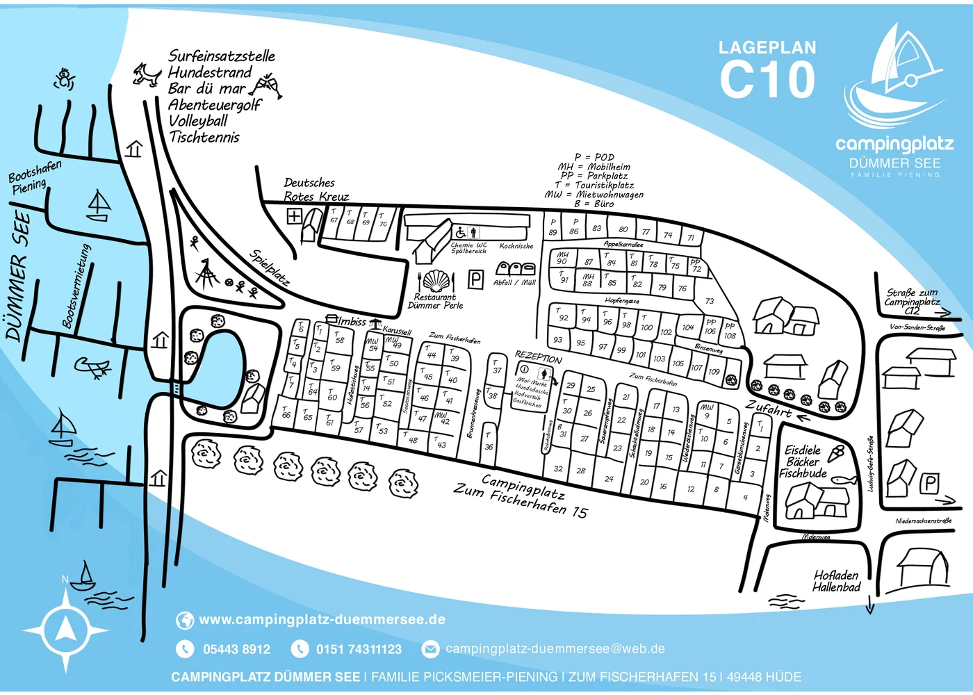 Vorschau des Lageplans von Campingplatz C10 am Dümmer See